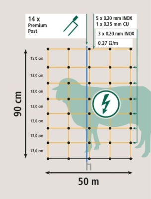AKO OviNetz Premium 90/2  50m